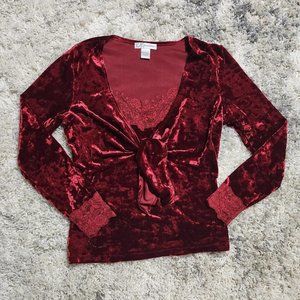 Y2k crushed velvet top by dressbarn size large!
